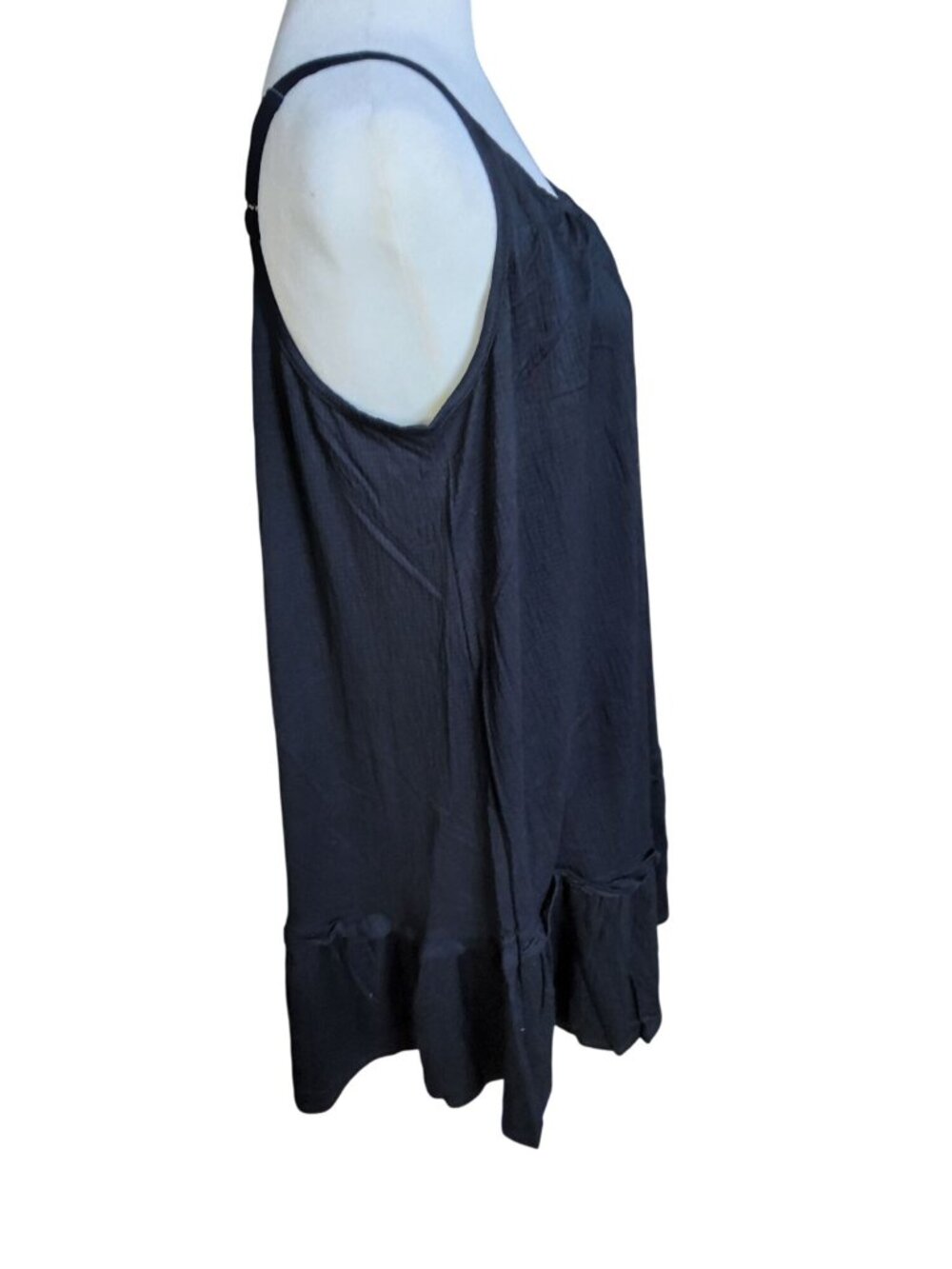 New Scoop Womens Black Cami Ruffle Sleeveless Dress - Picture 2 of 4
